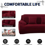 2 Seater Square Stretch Sofa Cover with Armrests and Cushion Covers