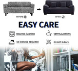 2 Seater Square Stretch Sofa Cover with Armrests and Cushion Covers
