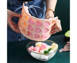 Ice Mold Portable Easy Clean Silicone Anti-slip Heart-shaped 21 Grids Ice Cube Mould for Home-Pink