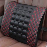 Electric Massage Lumbar Cushion - DC12V Waist Support Pad (Black & Red)