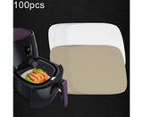 100Pcs Non-Stick Oilproof Barbecue Kitchen Oven Baking Pan BBQ Liner Papers Mats-Khaki 8.5 inch