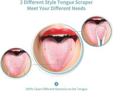 4PCS Stainless Steel Tongue Scrapers, Metal Oral Cleaner for Bad Breath - Family Pack