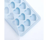 Ice Mold Portable Easy Clean Silicone Anti-slip Heart-shaped 21 Grids Ice Cube Mould for Home-Blue