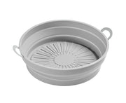 Air Fryers Bakeware Foldable Silicone Grill Pan -Grey 8.5inch