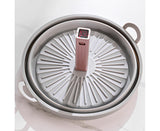 Air Fryers Bakeware Foldable Silicone Grill Pan -Grey 8.5inch