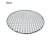 Round Stainless Steel BBQ Grill Roast Mesh Net Non-stick Barbecue Baking Pan-20cm