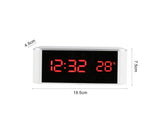 Digital Alarm Clock Precise 12/24 Hour Temperature Display Large Screen Smart LED Clock Bedside Digital Alarm Clock for Home-White