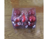 12Pcs/Box 6cm Christmas Ball Multi-Glitter Powder Hanging-Red