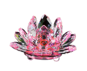 Artificial Crystal Lotus Buddhism Ornament Feng Shui Home Decor Collection Gift-Pink