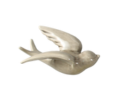 Attractive Hanging Pendant Widely Use Ceramic 3D Bird Shape Wall Crafts Ornaments for Home-Grey S
