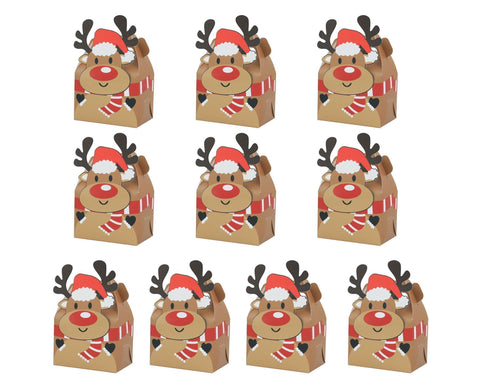 10Pcs/Set Hand-carrying Cake Box Kraft Paper Gift Box-Brown