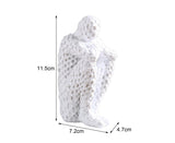 Abstract Thinker Statue Waterproof Resin Artistic Inspiration Thinker Sculpture Patio Decor-White