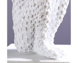 Abstract Thinker Statue Waterproof Resin Artistic Inspiration Thinker Sculpture Patio Decor-White