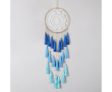 Round Handmade Wall Hanging Wind Chime Dream Catcher with Tassel Home Decor-Green Coffee*