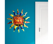 Wall Sculpture Sun Face Pattern for Living Room-Yellow