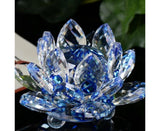 Artificial Crystal Lotus Buddhism Ornament Feng Shui Home Decor Collection Gift-Yellow