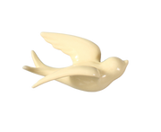 Ceramic 3D Bird Shape Wall Ornaments-Beige Yellow S