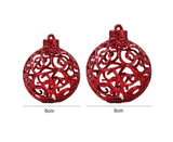 6Pcs 8cm Xmas Tree Pendant-Red 8 cm