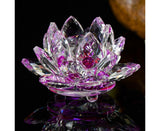 Artificial Quartz Crystal Lotus Flower Figurine Wedding Party Decor Souvenir-Pink