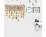 Wall Hanging Calendar Wooden Words Print Family Home Ornaments Office Decor- A