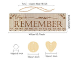 Wall Hanging Calendar Wooden Words Print Family Home Ornaments Office Decor- A