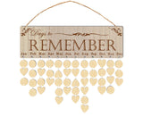 Wall Hanging Calendar Wooden Words Print Family Home Ornaments Office Decor- A