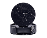 6Pcs Faux Leather Marble Coasters Cup Mat Pad Holder Placemat Dining Table Decor- B