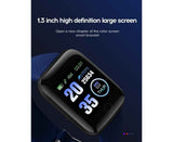 116Plus Sports Android IOS Bluetooth Touch Water Resistant Screen Fitness Tracker Smart Wrist Bracelet - Black