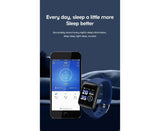 116Plus Sports Android IOS Bluetooth Touch Water Resistant Screen Fitness Tracker Smart Wrist Bracelet - Black