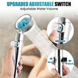 Rotating Propeller Shower Head with Filter, High Pressure & Water Saving