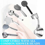 Silver Shower Head Holder, No Drill Wall Mount Bracket
