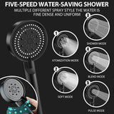 High Pressure Adjustable Shower Head with 1.5M Hose, Anti-Limescale