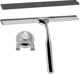 Stainless Steel Shower Squeegee with Wall Hanger, No Drill Glass/Window Wiper
