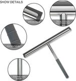 Stainless Steel Silicone Shower Squeegee, Glass Cleaning Tool