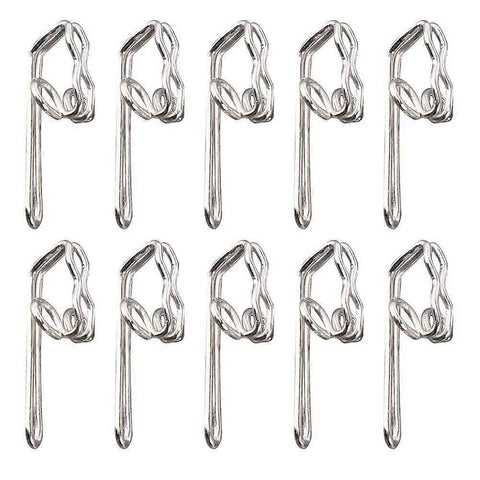 100pcs Metal Shower Curtain Hooks Pin-on Drapes Hooks Silver