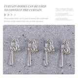 100pcs Metal Shower Curtain Hooks Pin-on Drapes Hooks Silver