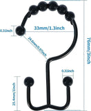 12pcs Double-Sided Metal Shower Curtain Hooks Anti-Rust Sliding Hooks
