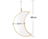 Moon Shape Mirror Decor for Bedroom-Natural