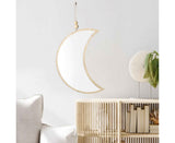 Moon Shape Mirror Decor for Bedroom-Natural