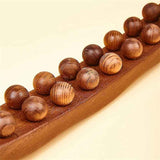 Wooden 20-Bead Guasha Scraping Stick, Body Meridian Massage Wand for Muscle Relief