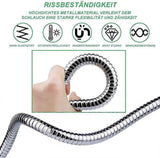 150cm Stainless Steel Look Shower Hose, Durable Bathroom Shower Pipe