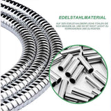 150cm Stainless Steel Look Shower Hose, Durable Bathroom Shower Pipe