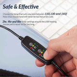 USB Electric Heated Mouse Pad Hand Warmer - Reusable, 3 Temperatures