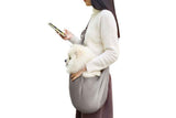 Breathable Dog Carrier Sling With Storage Pocket Pet Carrier Shoulder Pouch For Outdoor Travel -Gray