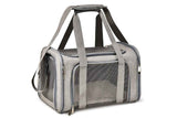 Portable Travel Bag Soft Crate Cage Cat Bag Animal Carriers for Pets -Grey