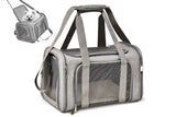 Portable Travel Bag Soft Crate Cage Cat Bag Animal Carriers for Pets -Grey