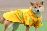 Pet Raincoat Outdoor Waterproof Dog Poncho for Small and Medium Dogs - Yellow
