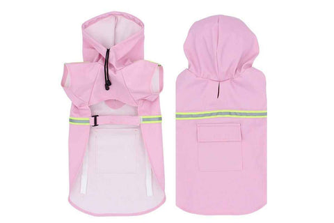 Pet Raincoat Outdoor Waterproof Dog Poncho for Small and Medium Dogs - Pink
