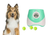Dog Ball Launcher Thrower Automatic Tennis Fetch Throwing Machine with 3 Balls -Green