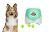Dog Ball Launcher Thrower Automatic Tennis Fetch Throwing Machine with 3 Balls -Green